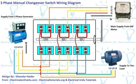 phase manual changeover switch wiring diagram  generator