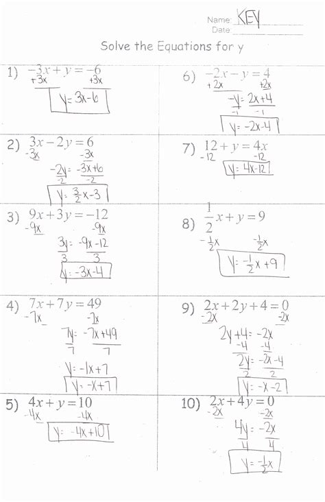 literal equations worksheet answer key chessmuseum template library