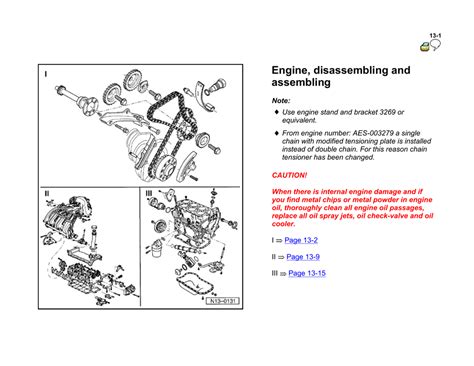 volkswagen  vr engine aes engine disassembling  assembling eng manualzz