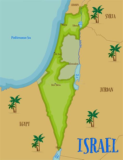 kaart van israel  beeldverhaalstijl vector illustratie illustration  palestina element