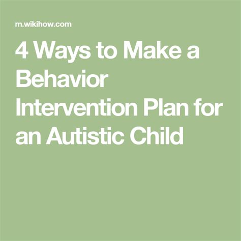 ways    behavior intervention plan   autistic child