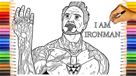 iron man snap coloring pages iron man  avengers endgame mark
