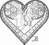 Coloring Stained Glass Pages Jack Window Frost Elsa Amethyst Zelda Printable Deviantart Akili Disney Clipart Hearts Frosted Heart Kingdom Adults sketch template