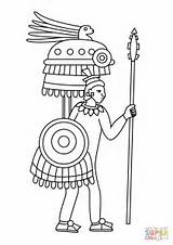 Aztec Warrior Coloring Mendoza Codex Drawing Pages Depiction sketch template