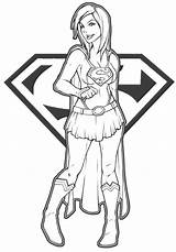 Supergirl Coloring Pages Superman Printable Drawing Super Kids Girl Print Superhero Superwoman Colouring Book Template Comic Color Girls Easy Sheets sketch template