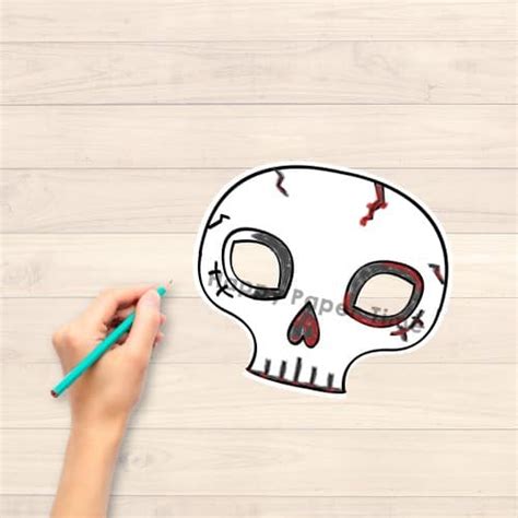 skull mask template archives happy paper time