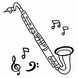 Clarinet Bass Kolorowanki Instrumenty Klarnet Muzyka Muzyczne Basowy Dzieci Clarinets Darmowe Saxophone sketch template