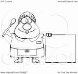Lunch Lady Cartoon Clipart Chubby Illustration Happy Blank Sign Royalty Coloring Vector Cory Thoman Pages Template sketch template