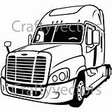 Freightliner Cascadia Camiones Rig Camion Carga Cab Semi Decal Silueta Kenworth Llantas Camión sketch template