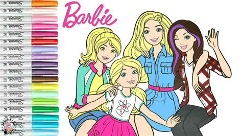 barbie  sisters coloring book page barbie skipper stacie  chelsea