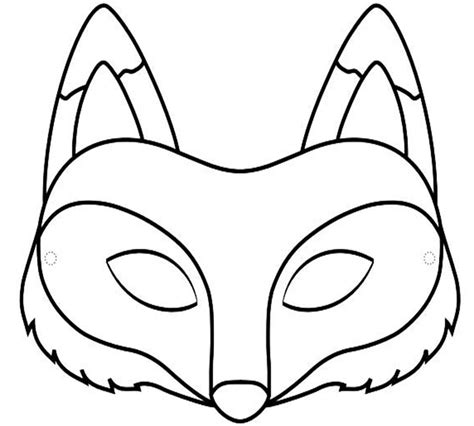 coloring pages fox animal mask templates printable animal masks fox