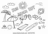 Doodles Beach Vector Illustration Shutterstock Search sketch template