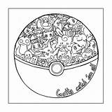 Pokemon Coloring Pages Pokeball Template sketch template