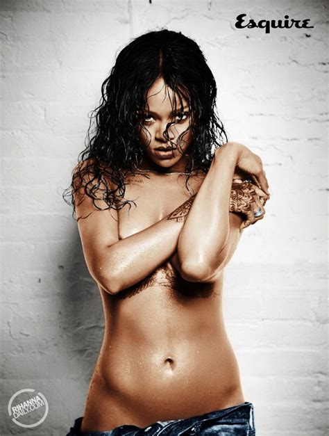rihanna going topless for esquire uk magazine photoshoot december 2014 issue pichunter