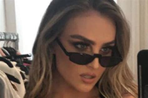 little mix 2018 perrie edwards flashes fans with cleavage selfie daily star