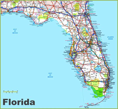 central florida road map showing main towns cities  highways map