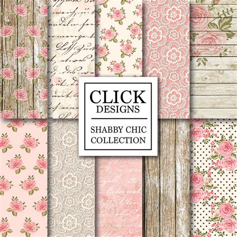 shabby chic digital paper wood lace romantic