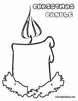 Christmas Coloring Candle Pages Sheets Printable sketch template