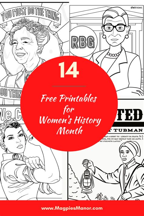 womens history month  coloring pages magpies manor