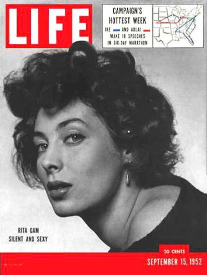 life magazine copyright 1952 rita gam silent and sexy mad men art