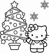 Kitty Hello Coloring Pages Christmas Print Procoloring sketch template