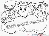 Well Soon Coloring Colouring Kids Sun Pages Cards Sheet Cute Printable Color Sheets Choose Board sketch template
