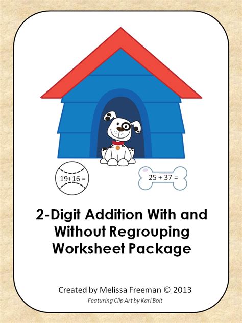 digit addition package fun  regrouping math  st graders addition worksheets