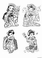 Coloring Japanese Pages Drawing Japan Child Style Year Chinese Adults Little Traditional Printable Asian Coloriage Adult Character Justcolor Kids Girls sketch template