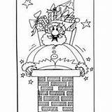 Santa Chimney Stuck Gets Coloring Christmas Pages Hellokids Late sketch template