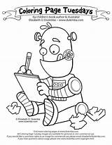 Coloring Pages Robot Writing Kissing Hand Robots Colouring Tuesday Color November Little Lee General Sheet Dulemba Week Getcolorings Fraggle Rock sketch template