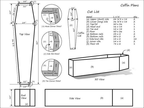 coffin measurements google search halloween coffin casket   plan