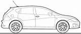 Seat Leon Blueprints Hatchback Car sketch template