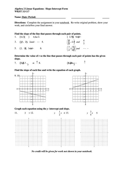find  slope    worksheet