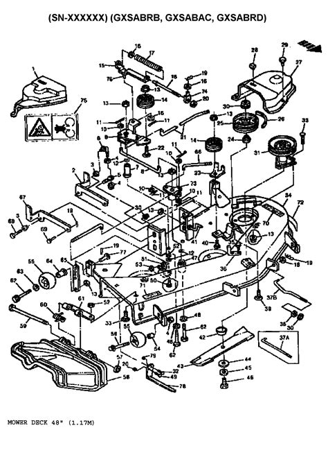 mower deck   diagram parts list  model geargxsabrc sabre john deere parts