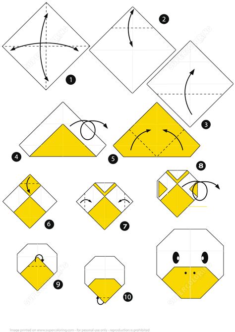 origami duck face step  step instructions