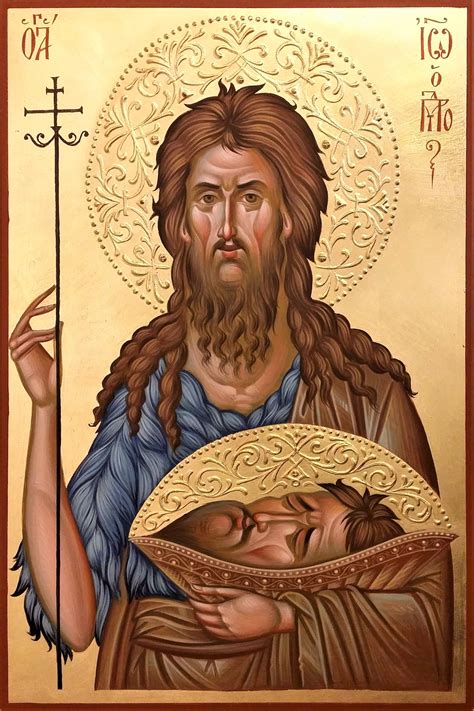 byzantine icon  st john  glorious prophet forerunner