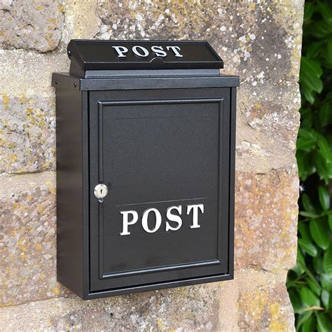 wall mounted post box silver text cast  style   wall post boxes wall  gate