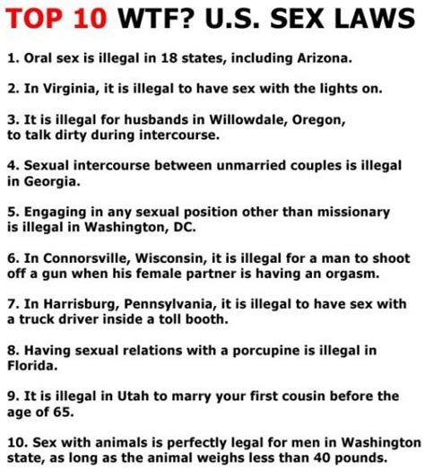 Top 10 Wtf U S Sex Laws Funny Pictures Quotes Pics Photos