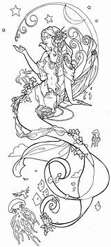 Ausmalbilder Meerjungfrau Mermaids Erwachsene Malen Noveau Zahlen Coloringhome Malvorlagen Colorir Fairies Bunte Meerjungfrauen Vorlagen Googlechrome2016 Bingapis sketch template