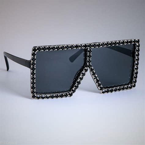 Luxury Diamond Square Sunglasses Men Women Fashion Rhinestone Shades