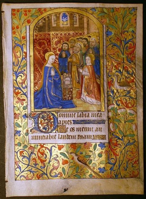 Illuminated Manuscript France C 1470 Medium Tempera And Gold On Vellum