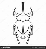 Beetle Rhinoceros Coloring Outline Designlooter European Icon Vector Style Stock 1700px 85kb 1600 sketch template