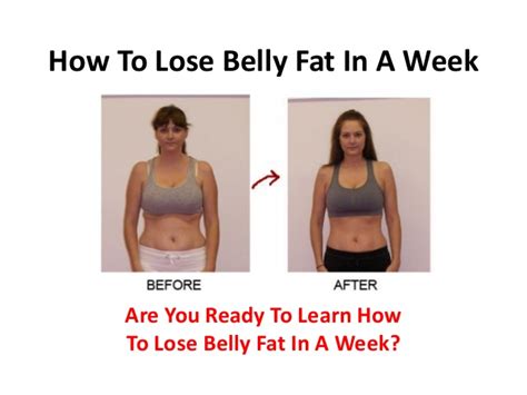 how to lose belly fat in a week