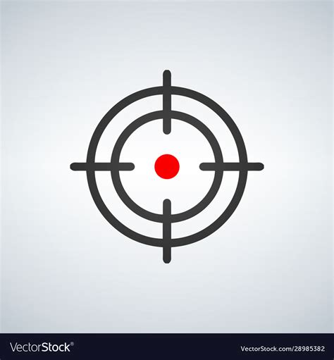 crosshair  red dot icon isolated  white vector image
