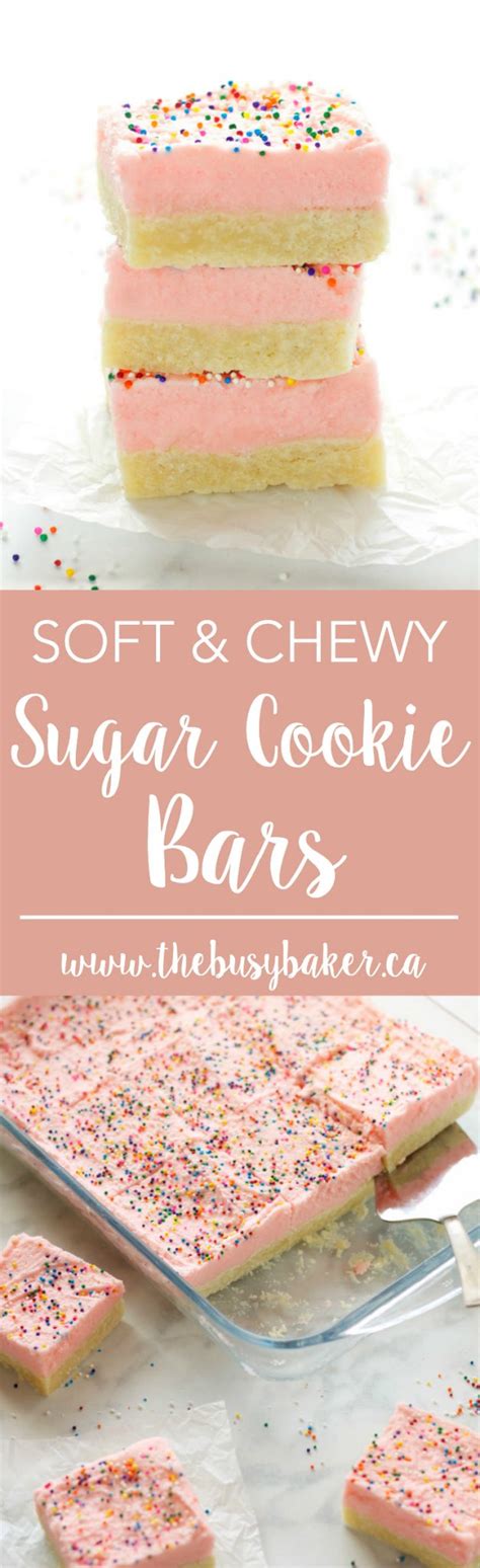 soft and chewy sugar cookie bars the busy baker