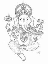 Ganesha Ganesh Deviantart Coloring Tattoo Ganpati Lord Head Template Drawings Sketch sketch template