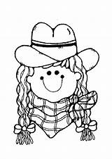 Country Girl Coloring Pages Getdrawings sketch template