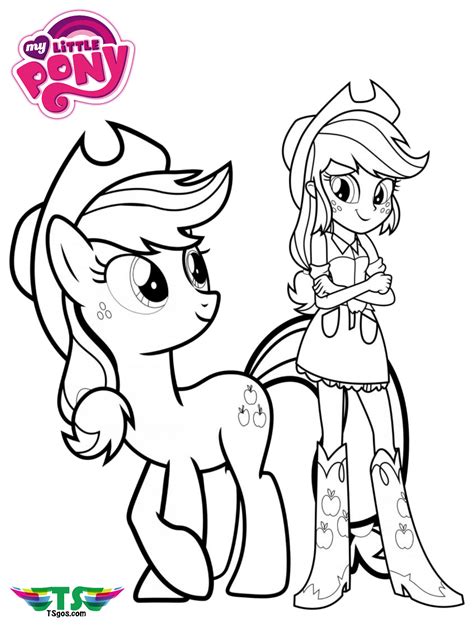 pony printables pages applejack equestria girls