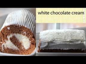 chocolate roll cake  white chocolate cream filling youtube