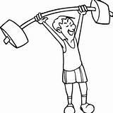 Coloring Pages Exercise Weighlifting Lifting sketch template